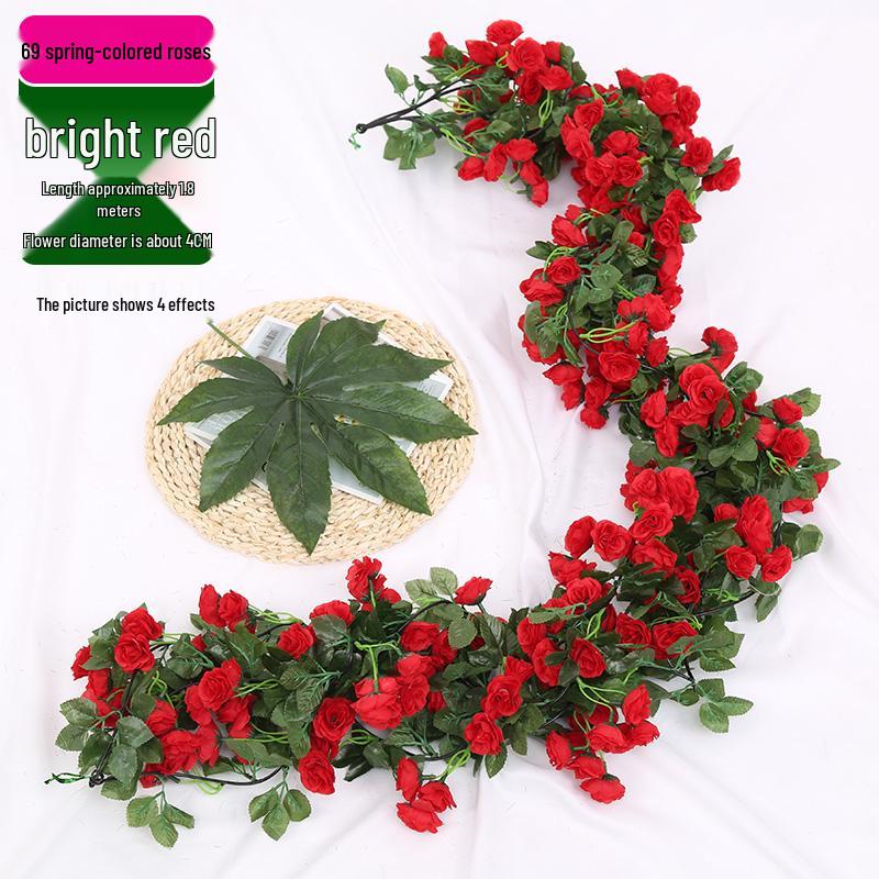 Artificial Rose Vine Decoration for Wedding Ceiling or Water Pipe Cover
