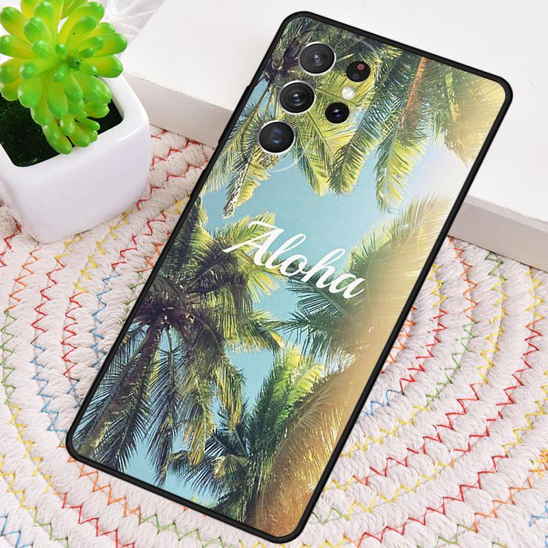 Aloha Hawaii Hawaiian Beach Palms Phone Case for Samsung Galaxy Note 10 Pro S26 Ultra S23 S24 FE S25 S21 S22 PLUS Cove