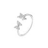Women's Luxury Three Butterflies Zircon Diamond Open Ring