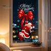 Static Glass Stickers Sticker, Christmas Theme Bow Pattern Print, Removable Film Electrostatic PVC for Home And Store Doors Party Supplies