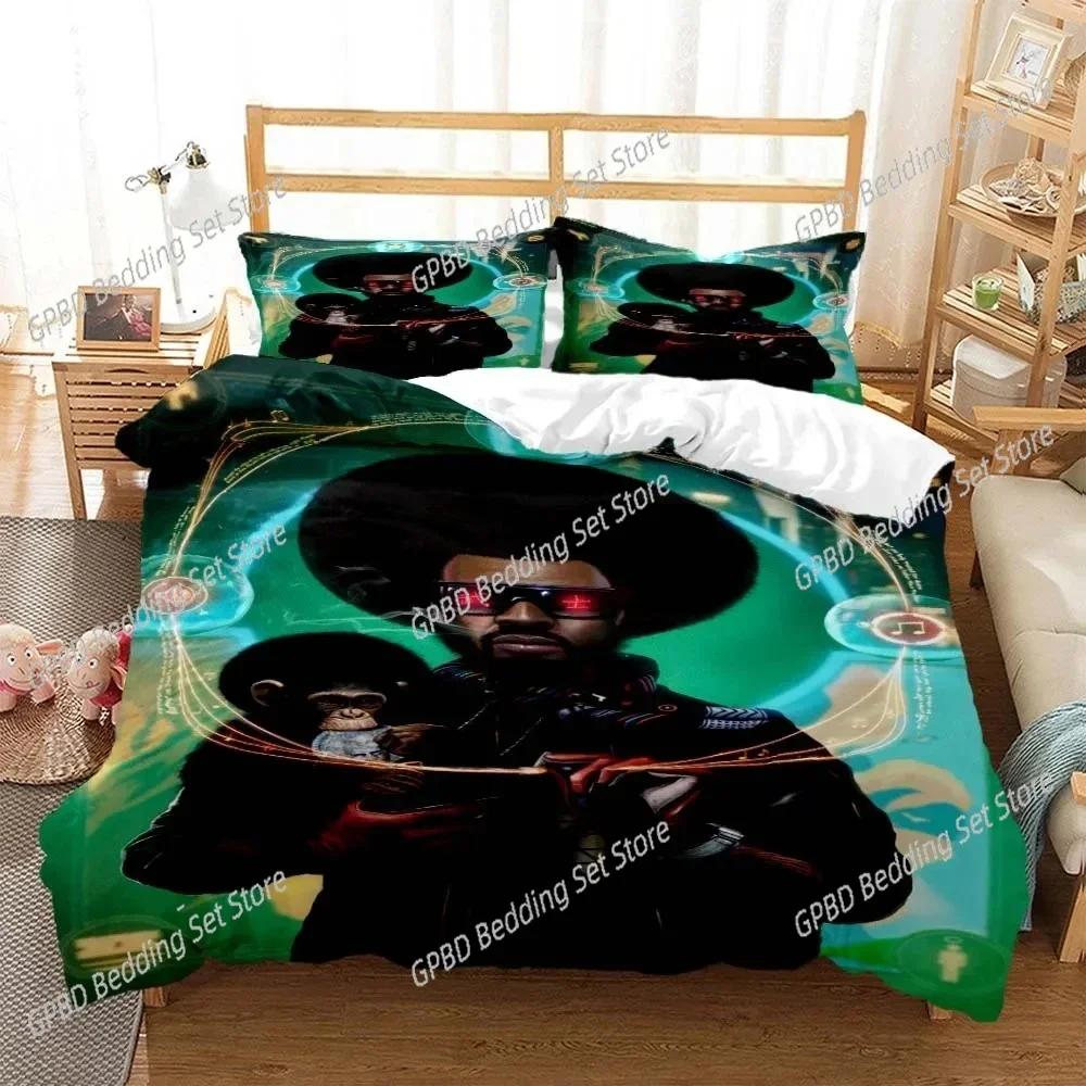 Comforter Hip Hop Rapper Bedding Set 3D Printed Suitable For Bedroom Kids Home Textile
