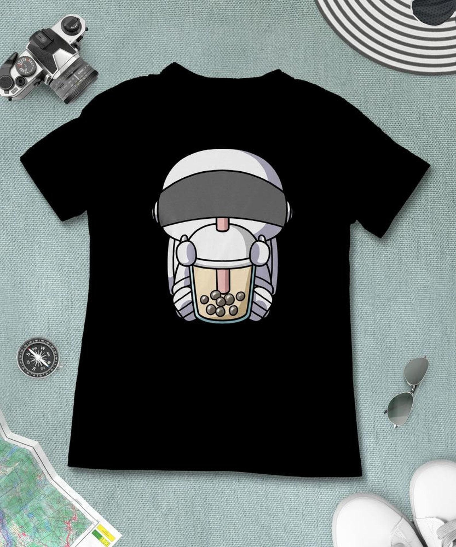 Boba Milk Tea Astronaut T-Shirt, Funny Boba Milk Tea Shirt, Bubble Tea T-Shirt, Kawaii Japanese Anime Gift 4XL