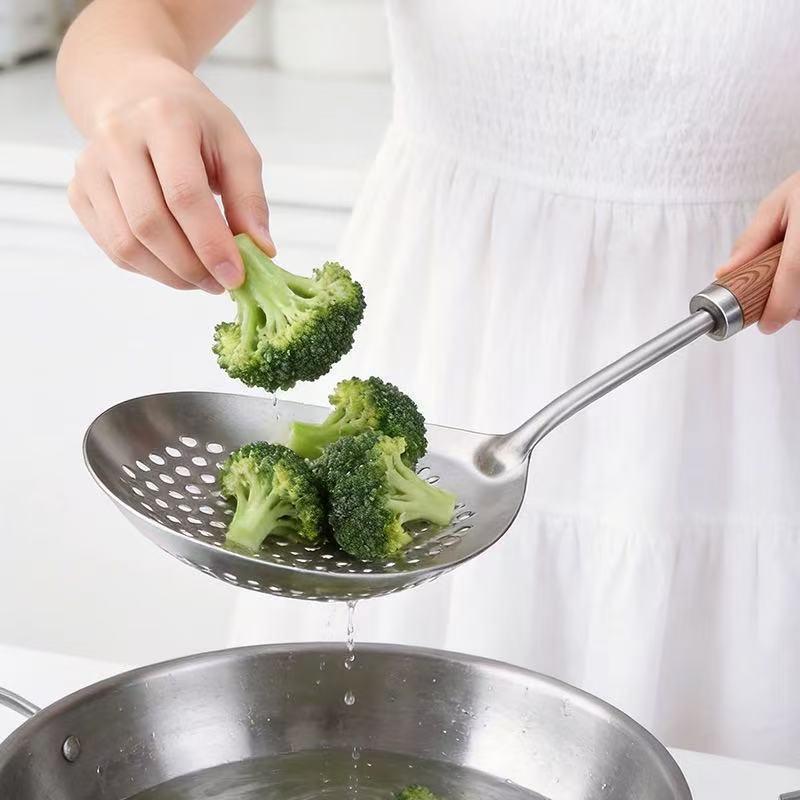 Easy to Store Stainless Steel Spider Strainer Skimmer Colander Sieve 1PC for Small Apartment Kitchen Frying Use