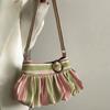 2026 New Women Sweet Y2k Simple Handbags Luxury Design Striped Leopard Shoulder Bags Contrast Color Fashion Vintage Underarm Bag
