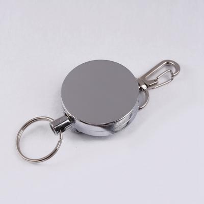 Retractable Steel Wire Keychain Return Clip Key Ring Holder Camping Travel Tool