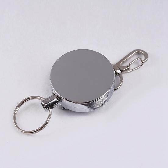 Retractable Steel Wire Keychain Return Clip Key Ring Holder Camping Travel Tool