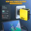 65W Multi-port Charger: 3 PD + 3 USB Ports, Compatible with US/EU/UK Standards, C Port Adapter