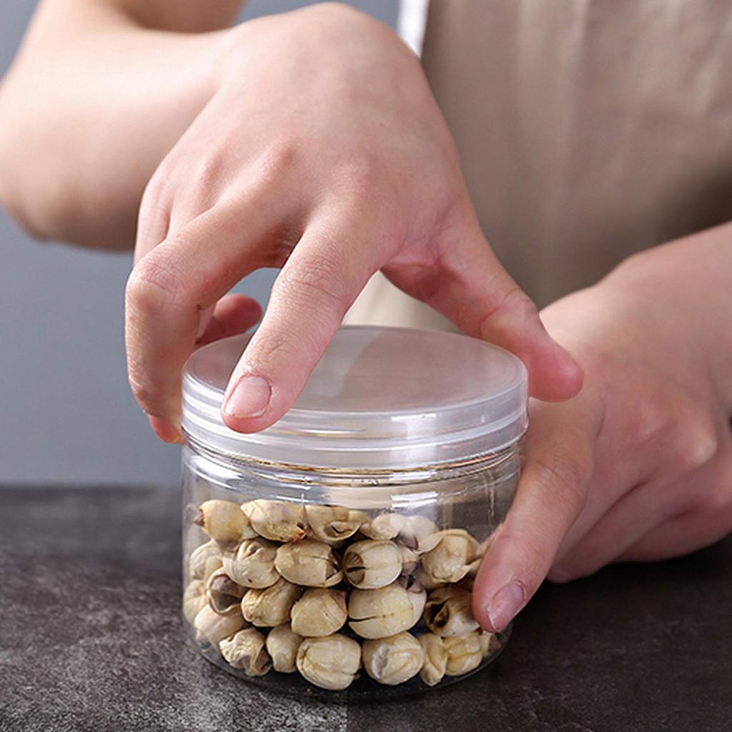 1PC Plastic Packing Bottle PET Clear Empty Seal Bottle Circular Bucket Storage Biscuit Jar Food Grade Sealed Cans Tank Container