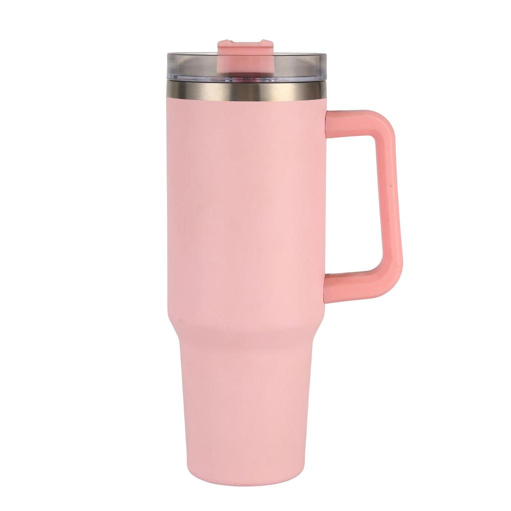 40oz Stainless Steel Beer Mug with Handle and Straw