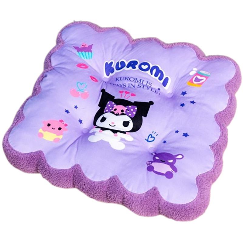 

Soft And Plush Cartoon Chair Cushion Thick Tatami Floor Cushion Office Long Sitting Seat Pad Kuromi