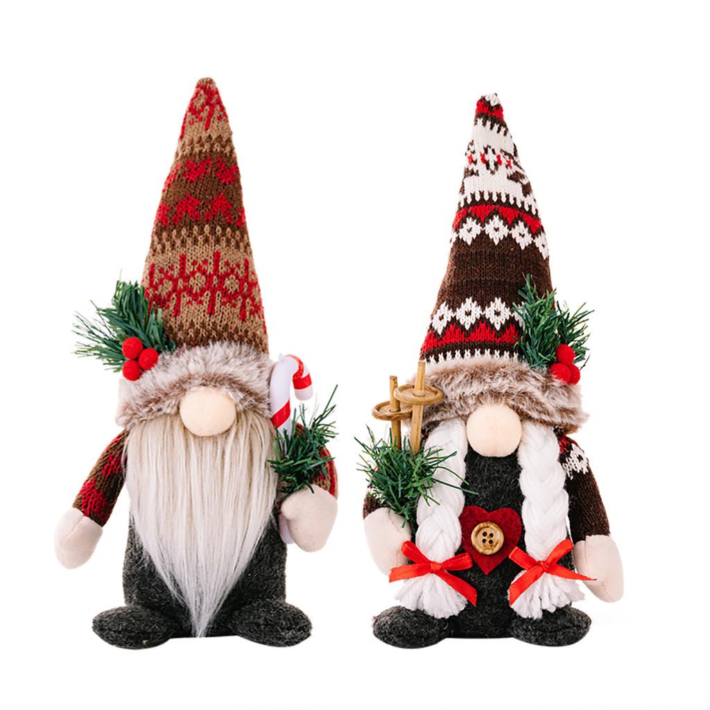 Festive Pointed Hat No Face Doll Rudolf Plush Decoration For Creative Christmas Accent Home