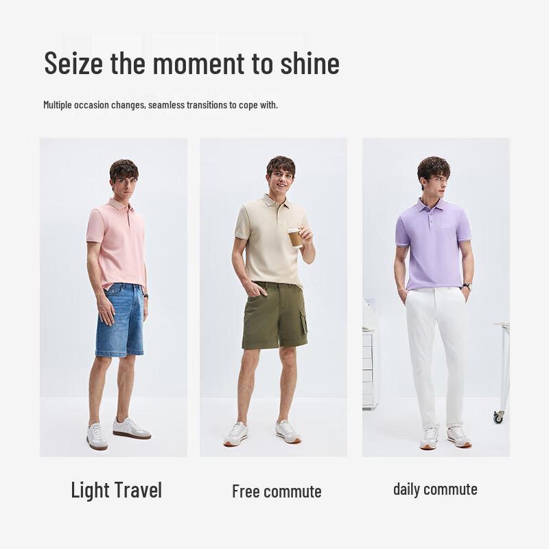 Navigare Men's Summer Moisture-Wicking Short Sleeve Polo Shirt
