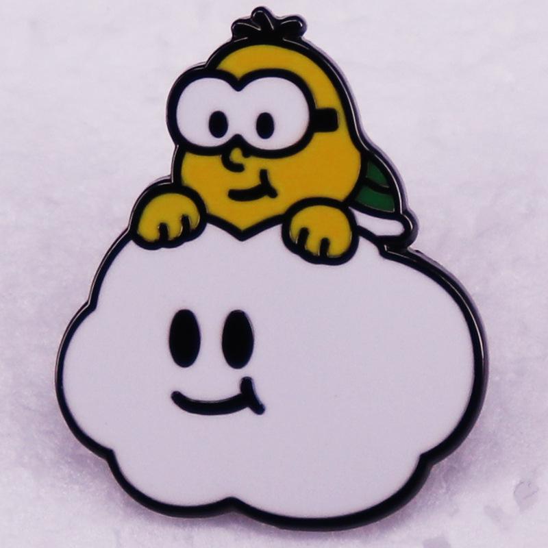 Cloud-Riding Lakitu Turtle Pin Badge