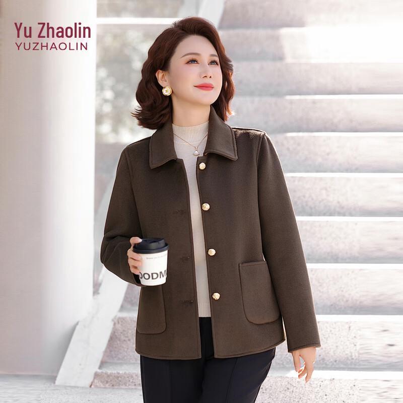 YUZHAOLIN Women's Plus Size Double-faced Wool Lapel Jacket