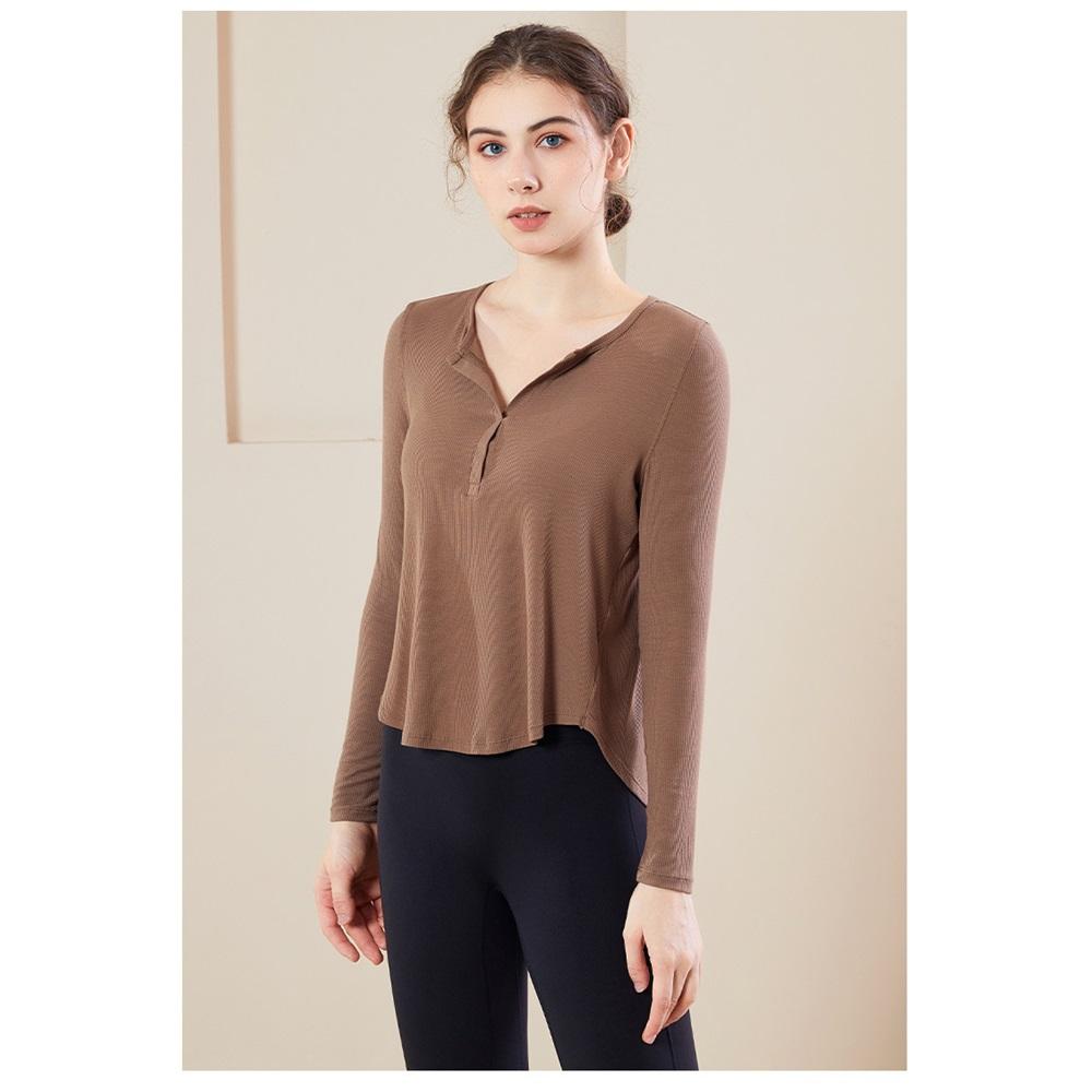 Loose Fitness Yoga Long Sleeved T-shirt Quick Drying Cover Shirt Autumn New Versatile Thread Sports Fitness Suit Top For Women