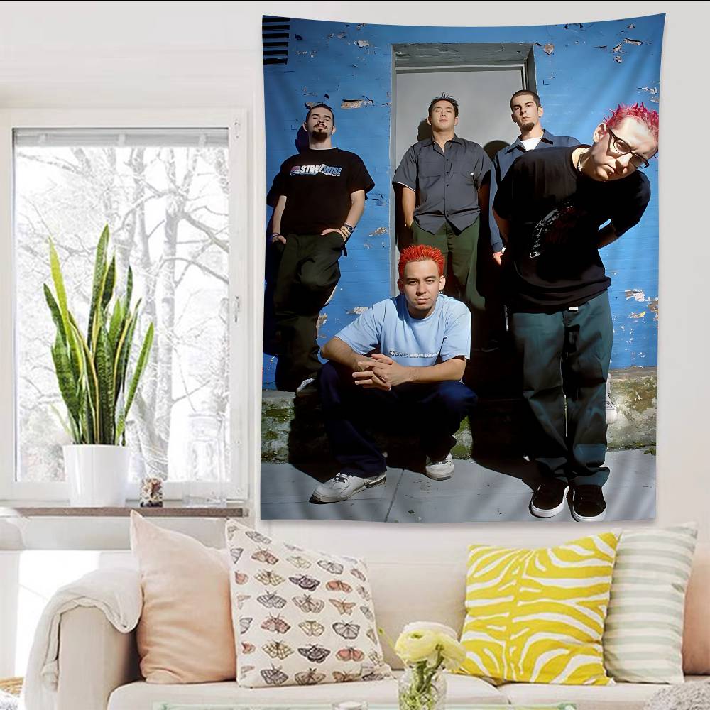 Rock Band LLinkin Cool PPark Hanging Bohemian Tapestry Hanging Tarot Hippie Wall Rugs Dorm Japanese Tapestry