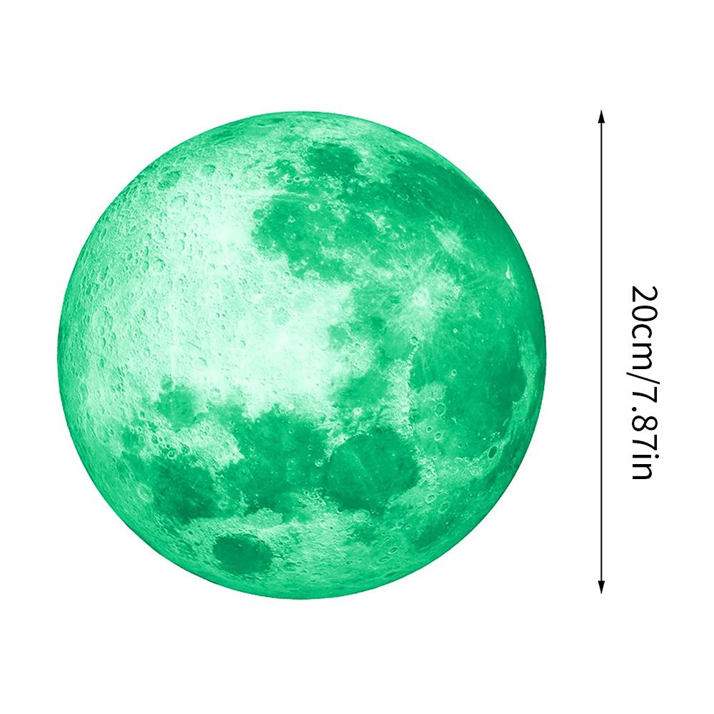 

Светящаяся в темноте наклейка на стену Луна для детской комнаты 3D Космическая планета наклейка на стену Гостиная Домашние наклейки зелёный