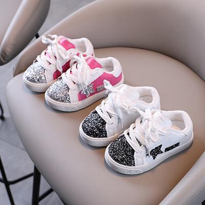 Automne Nouvelle Mode Enfant Baskets Mode Brillantes Polyvalentes Chaussures Fille Tendance Étoile Paillettes Chaussures Garçon Confort Décontracté Baskets Fille