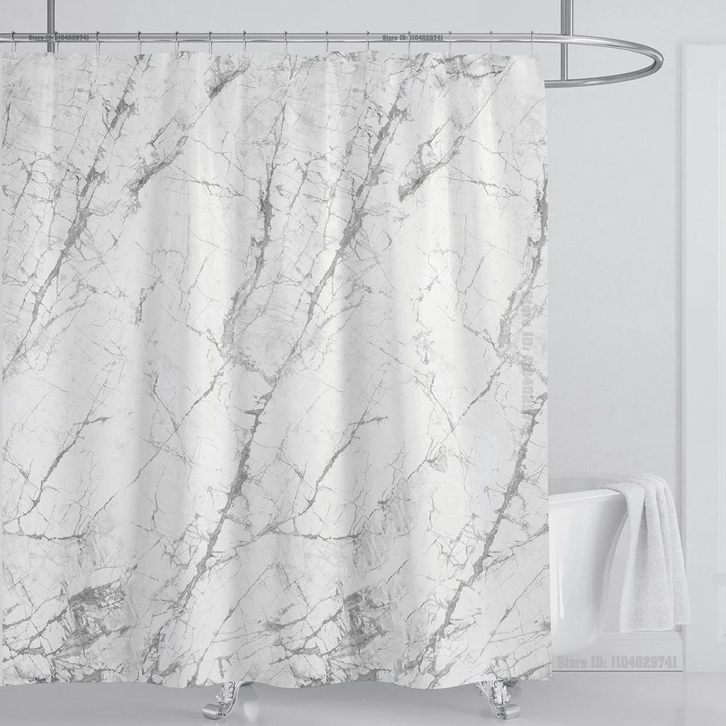 Marble Waterproof Shower Curtain Waterproof Shower Curtain For Bathroom Decor Printed Washable Shower Curtain With Hooks
