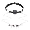 Erotic Nipple Clamp & Ball Gag Set - Couples SM Restraint Kit