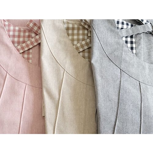 Luna Panda Made in Japan [#1 Best-Selling Solid Apron] [Wrinkle-Resistant Even After Washing] Eco-Friendly Apron (Smock) (Pink)