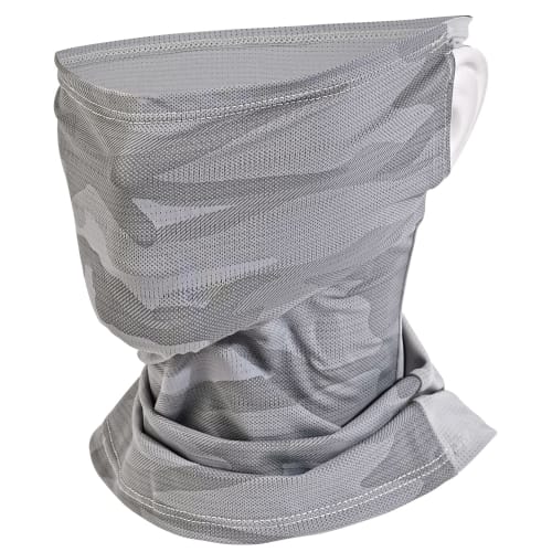 Gray Face Cover with Ear Hooks, Cooling Touch, -5C/-5C, Breathable, Stretchy, Breathable, Sweat-Wicking, Quick-Drying, UV Protection, UPF 50+, Unise