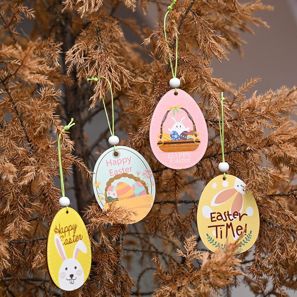 Easter Wooden Enchanting Hanging Decorations Including Cute Rabbit And Designs Chick