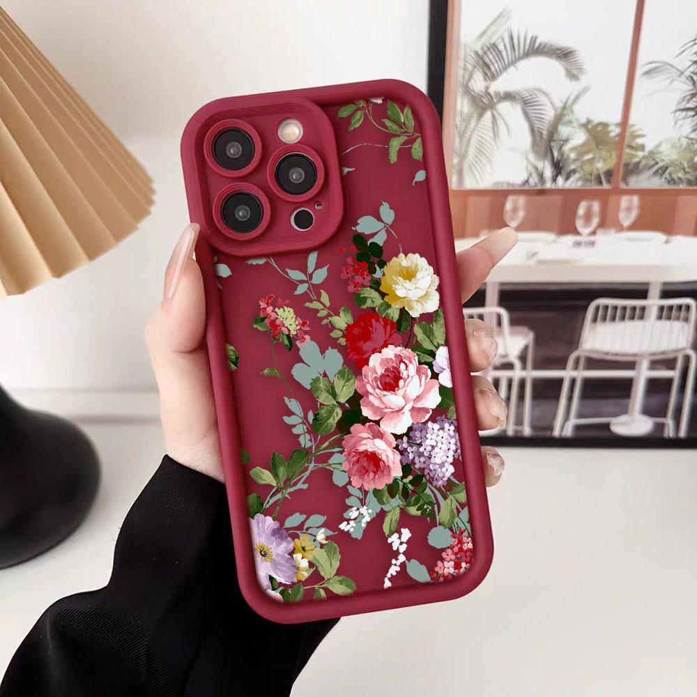 Belle Coque de Téléphone Fleurs Violettes Pour iPhone Apple 17 AIR 16 16E 11 12 13 14 15 XR Plus Pro Max Coque DIY Housse TPU antichoc