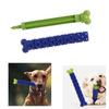 Silicone Dog Chew Toy Bone Interactive Teeth Cleaning Toy For Pet Durable And Noise-making Blue And Green