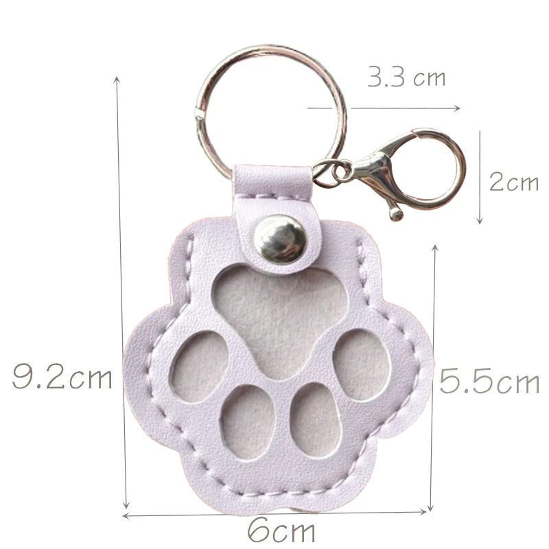 Pet Paw Keychain Cat Hair Storage Container Portable Keychain Pendant Homemade Pet Memorial Keychain Cute Paw Shape Bag Pendant
