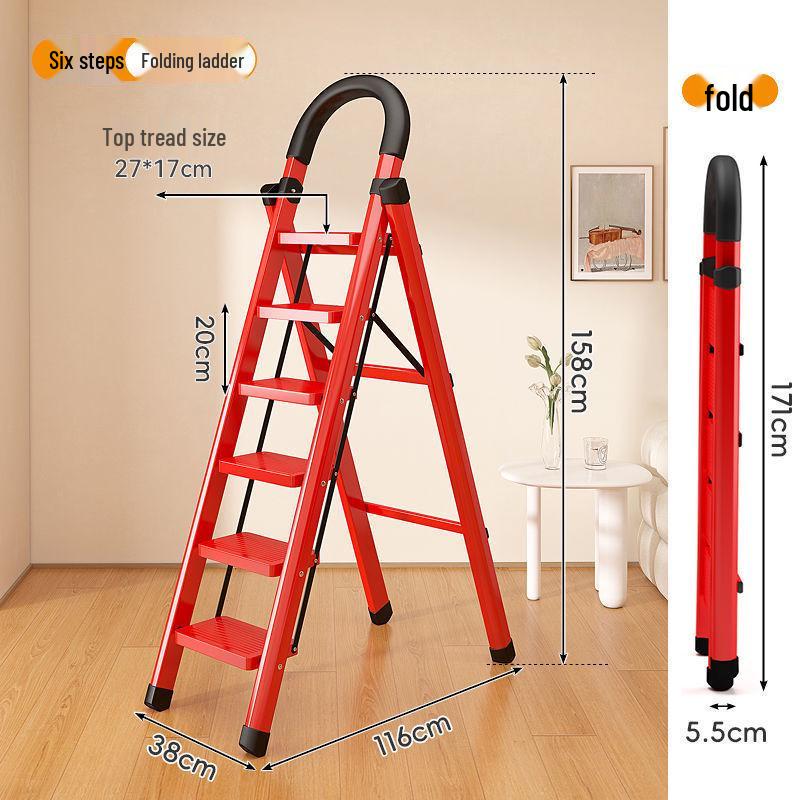 Portable Folding A-Frame Telescopic Ladder - Lightweight, Multi-Functional & Indoor-Safe