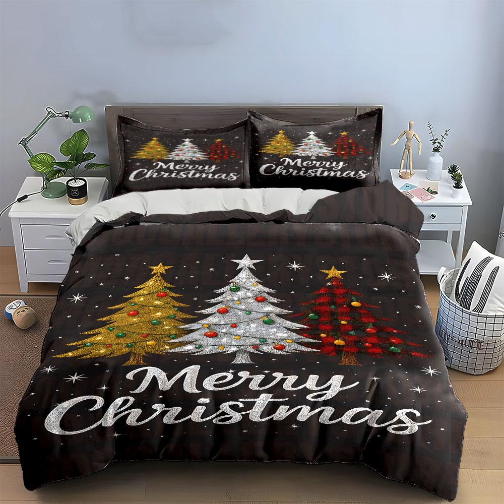 Glowing festive trees Bedding sets Duvet cover sets Duvet covers Pillowcases(1*Duvet Cover 2*Pillowcases without duvet insert)