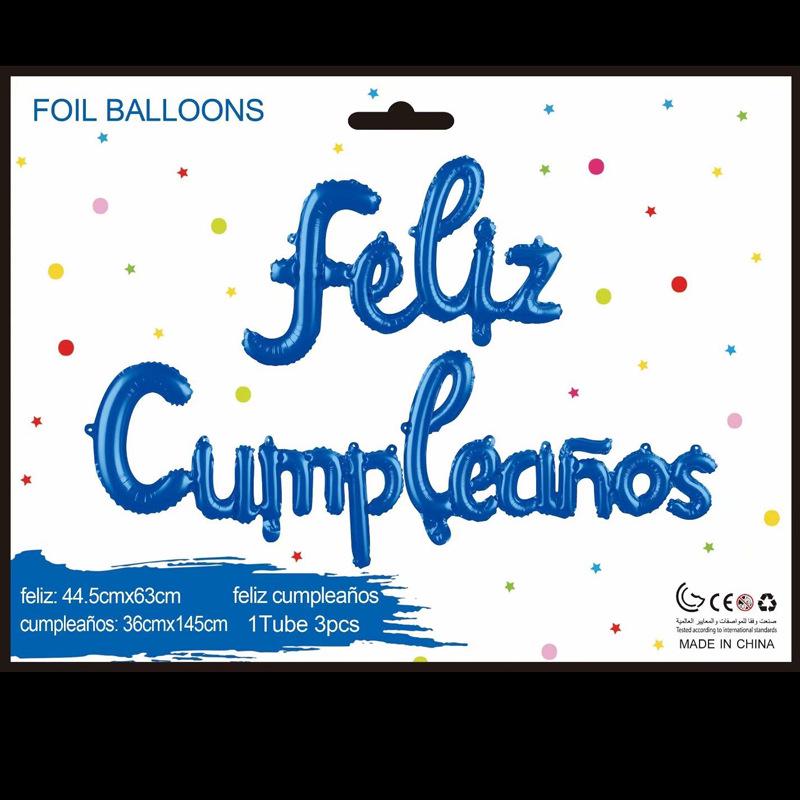 HAPPY BIRTHDAY Spanish Letter Balloon Set