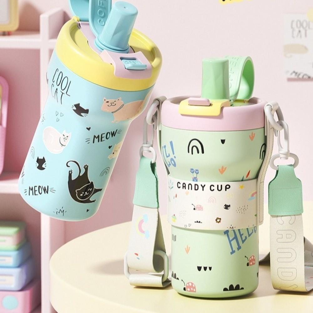 650ML Vacuum Cup Ceramic Inner Liner Thermos Cup Kid Gift Insulation Cup  Office