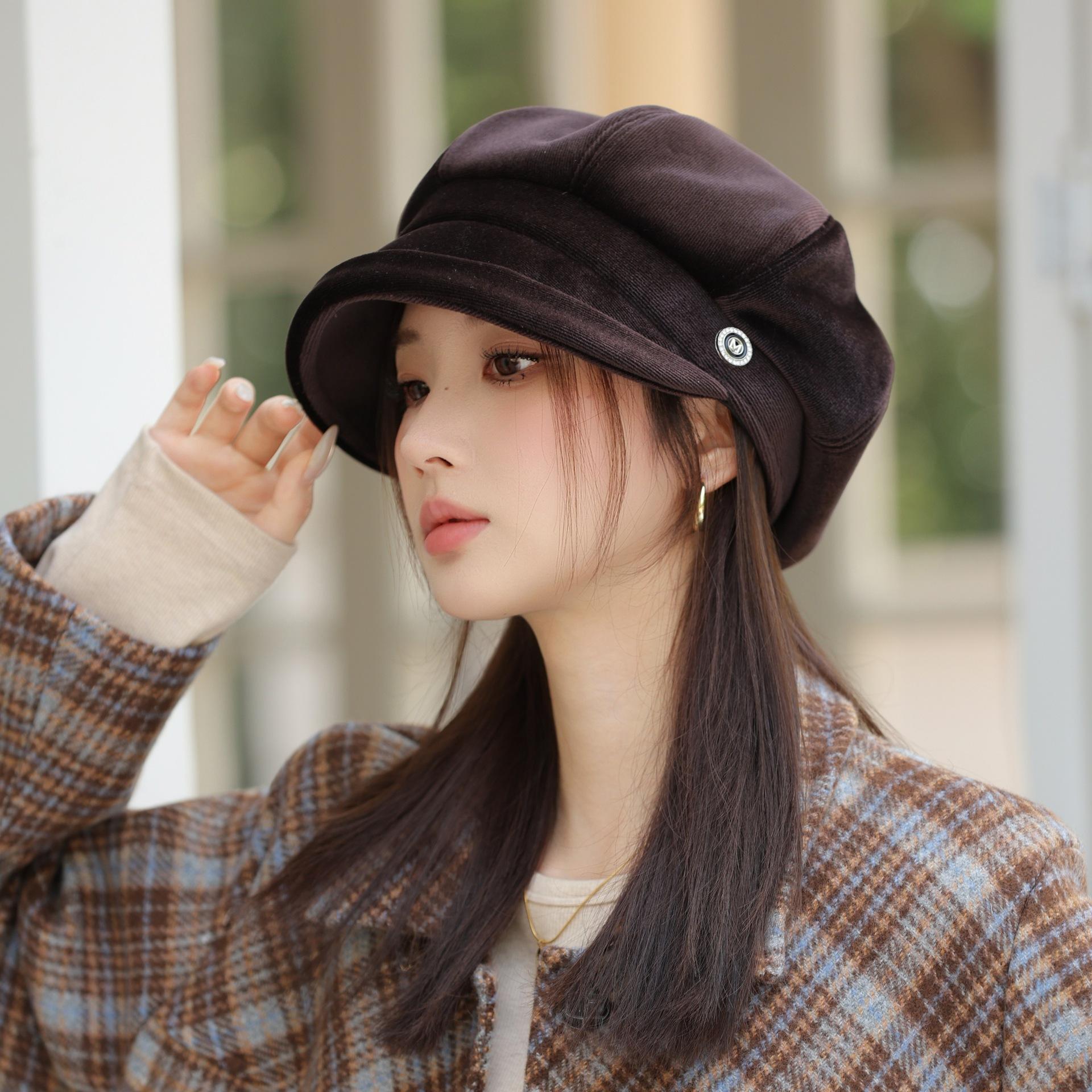 

Берет Жіночий Осінньо-Зимовий Ретро Капелюх Художника Модний Восьмикутний Капелюх з Качкодзьобом One size чорний