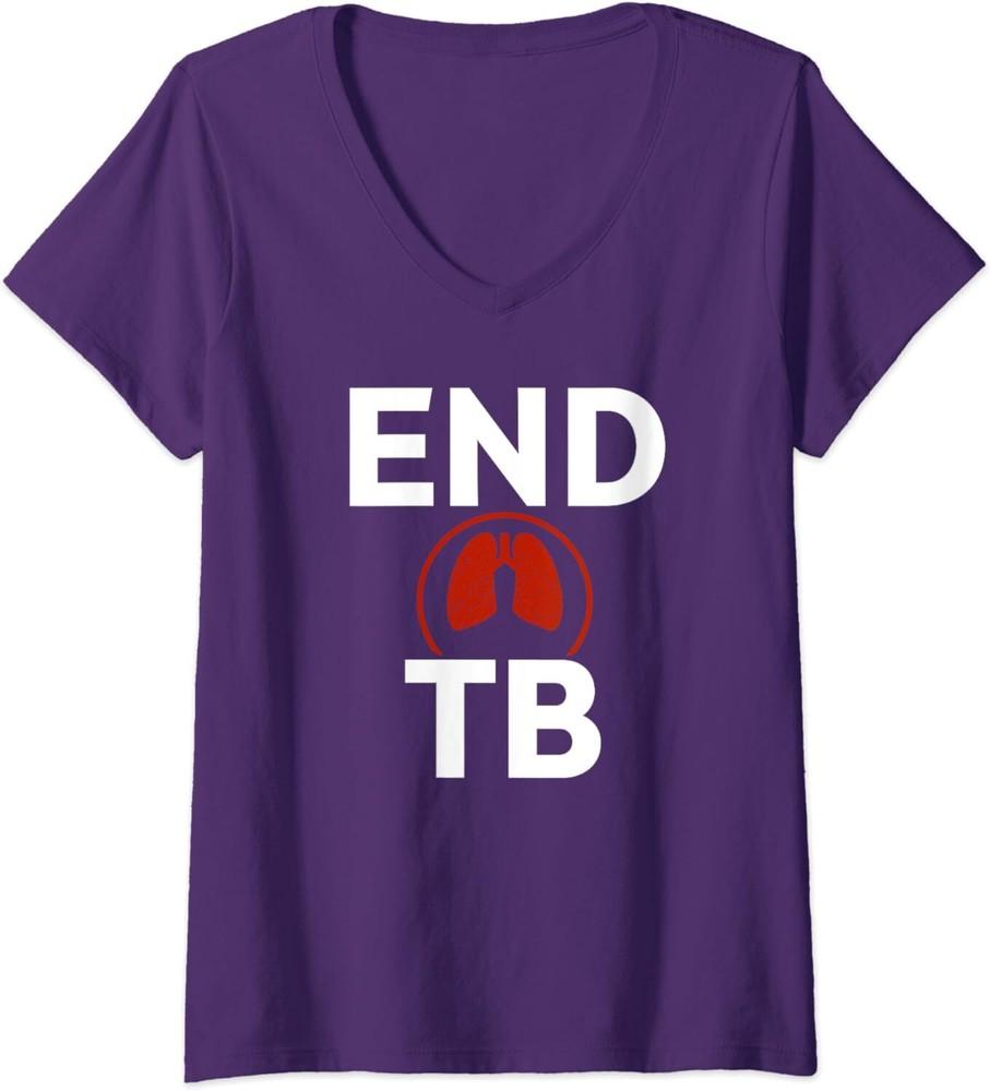 TB Day Gifts Tuberculosis Awareness This Stop Support Ladies V-Neck Tshirt Unisex T-Shirt XXXXL