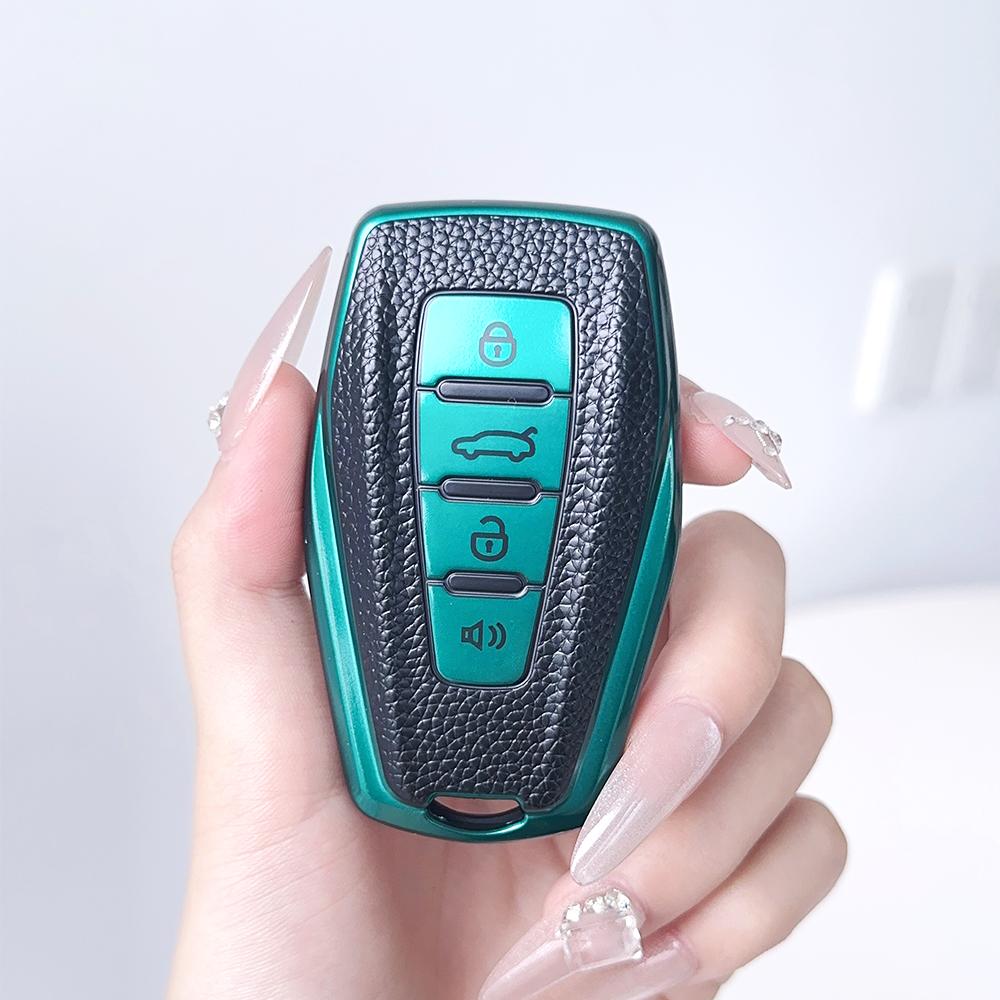 TPU Leder Auto Smart Schlüssel Etui Hülle für Geely Emgrand Global Hawk GX7 Coolray X6 X7 Shell Fob Halter Schutz Zubehör
