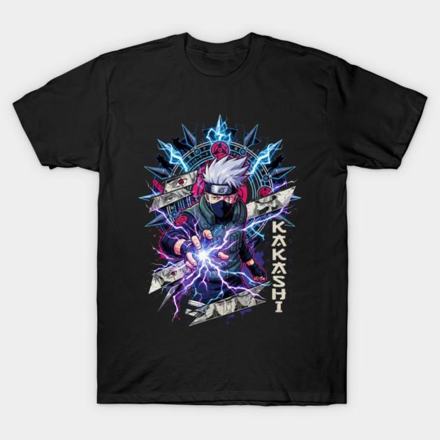 Asian Size Cotton Unisex Tshirt Print T-shirt Kakashi Summoning Lightning T-shirt No-Cut Print Regular Fit
