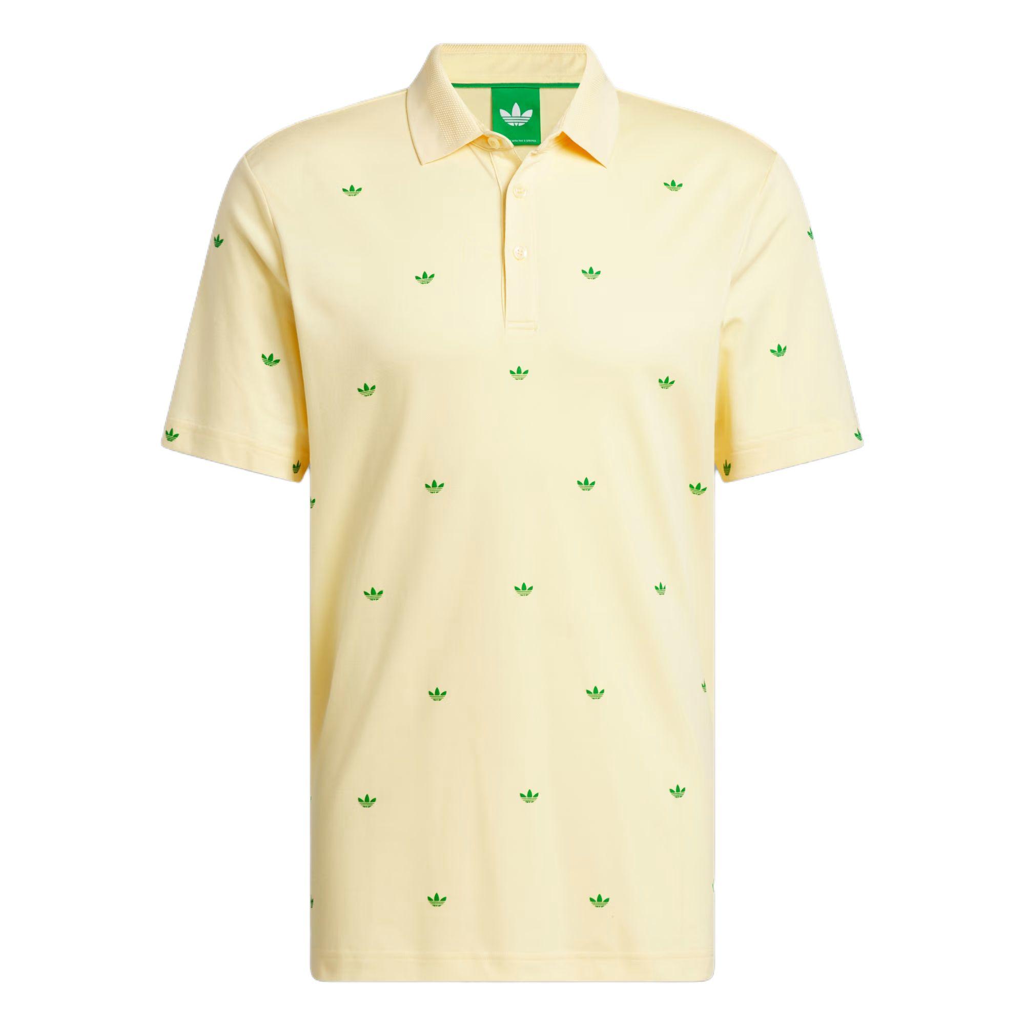 

Adidas Originals Trefoil SS25 Серия для гольфа Модный Удобный Универсальный Короткий рукав Поло Мужские топы Светло-желтый JM8257 S