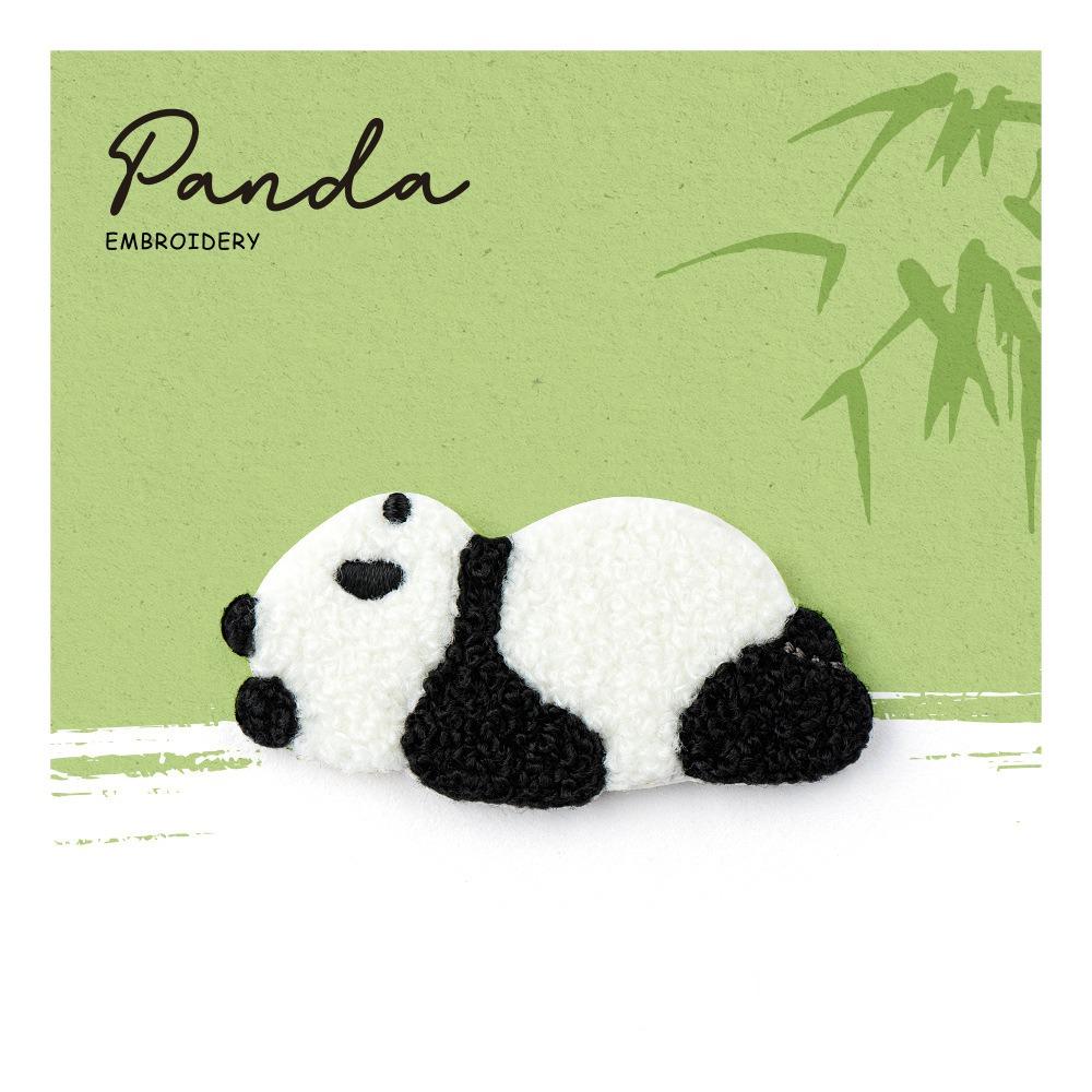 Cartoon Embroidery Panda Pin Exquisite Cloth Badge Creative Panda Brooch  Clothing Accessory