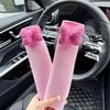 Car Seatbelt Shoulder Pad with Girly Bowknot, Universal for All Seasons, Anti-Neck Strain, Car Decoration for Girls