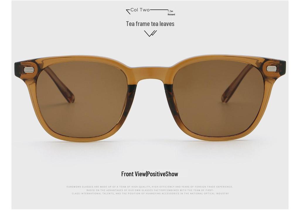 Retro Korean Style Propionate Sunglasses - Unisex Small Face Design with High-End Street Fashion Temple Insert 6241.