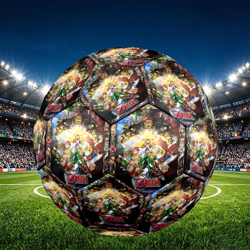The Legend of Zelda Print Size 5 Soccer Ball, PU Wear Resistant Football for Match Training and Daily Practice, Birthday Gift for Soccer Fans