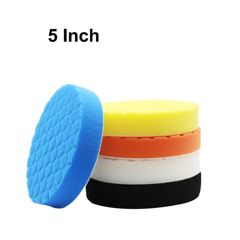 5 Paket 3/4/5/6/7 İnç Bileşik Cilalama Parlatma Pedleri Kesme Sünger Pedleri Kiti Araba Tampon Cilalama Bileşik ve Ağdalama için