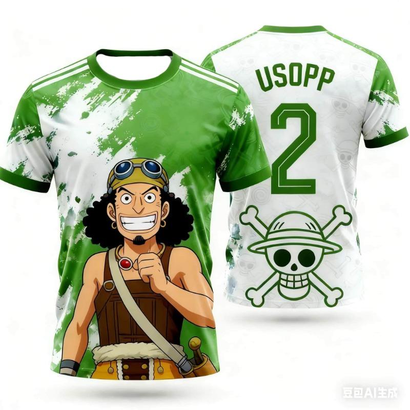 2026 Summer Japan One Piece Luffy Football Jersey Men T-shirt Football Special Jersey Adult Family Matching Quick-Drying T-shirt