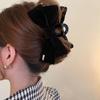 Elegant Korean Big Hair Bow Crab Claw Clip for Women Velvet Bowknot Hair Claw Ponytail Clamps Autumn Winter Hair Accessories