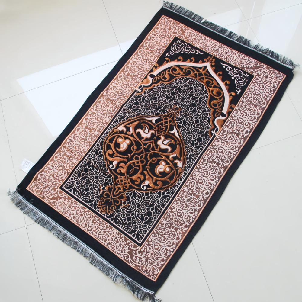 New Foldable Prayer Rug Rectangle Washable Living Room Rug with Tassel Non-slip Islamic Prayer Mat