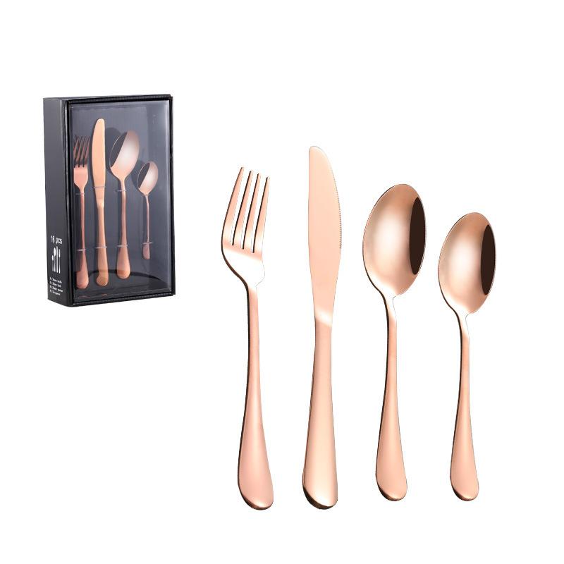 Hot Sale 20PCS Stainless Steel Tableware Steak Knives and Forks Set Gold Color Knives, Forks and Spoons Gift Set