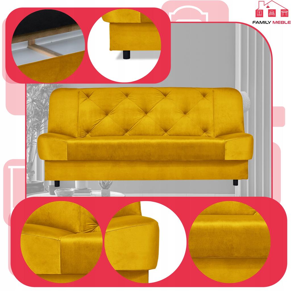 Kanapa sofa Sara Karo rozkładana wersalka spania bonell łóżko Family meble