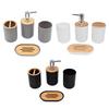 Bathroom Accessories Set, Lotion Bottle, Soap Dish, Mouth Cup, Toothbrush Cup, Plastic Essential Set, for Countertop Decor